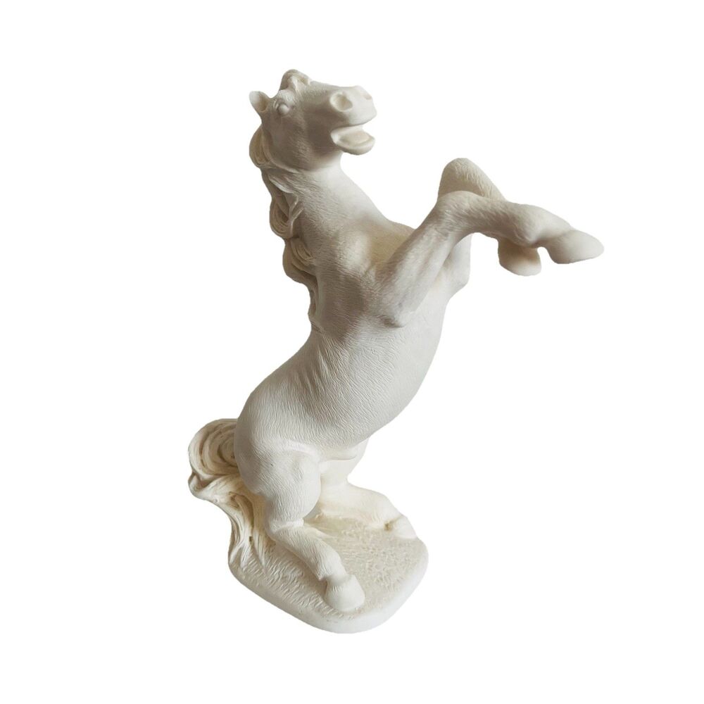 Italian Artisan Made in Italy 700/423 Cream Horse Figurine 8” Collectible Stand